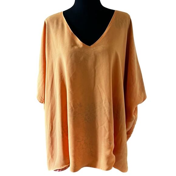 Hutton Wilkinson Women’s Reversable Handkerchief Top Orange Size 1X - Picture 3 of 9